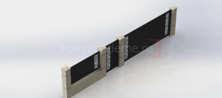 Model poarta tabla traforata fibre verticale